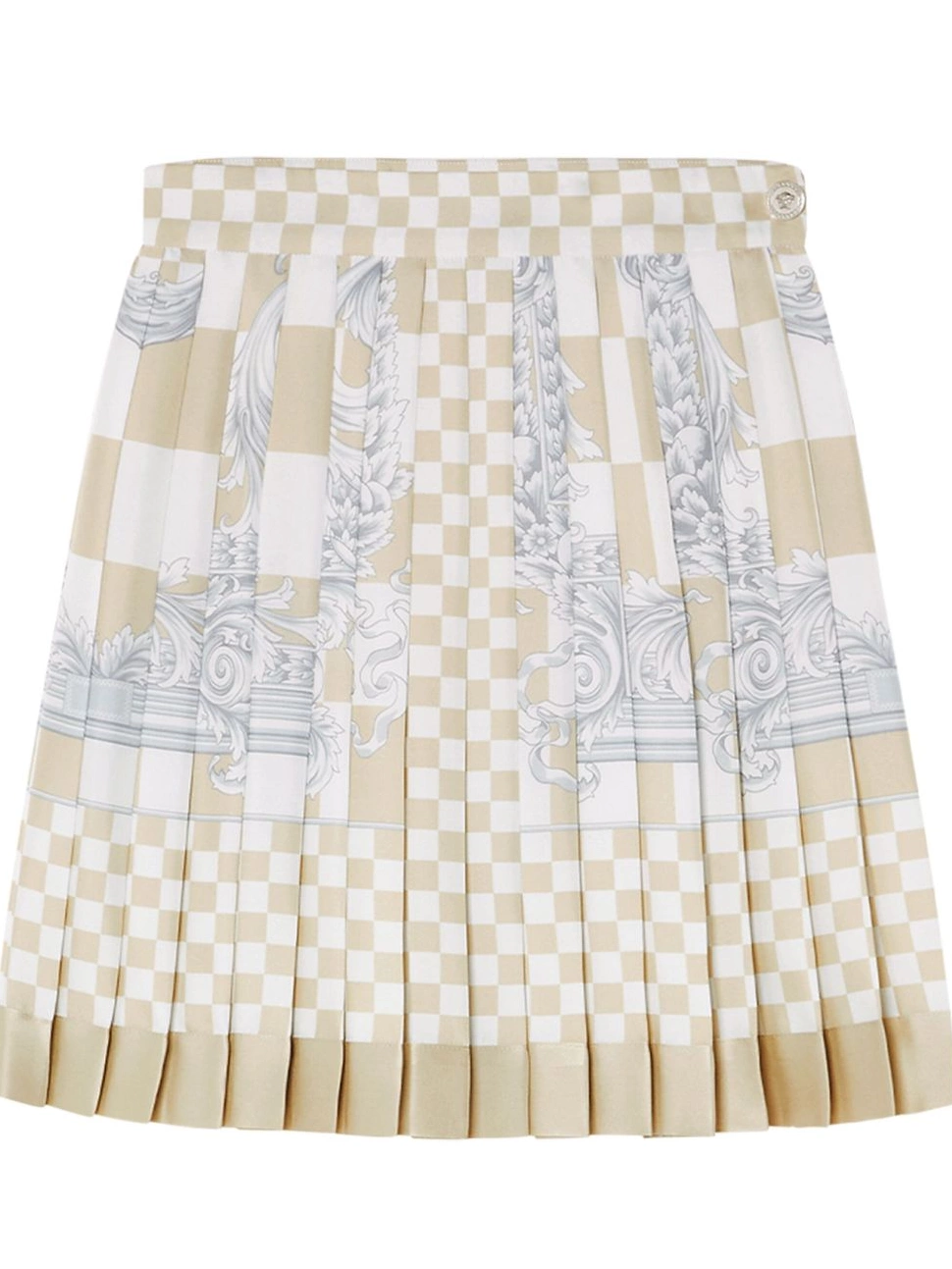 Women silk Versace Barocco checkerboard-print miniskirt 0505